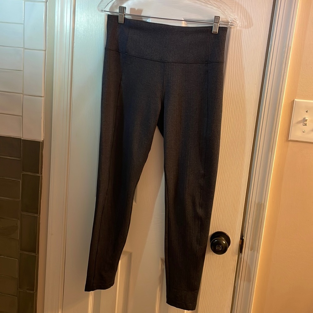 Athleta Delancey Herringbone Tight. Size small. herringbone light blue/black